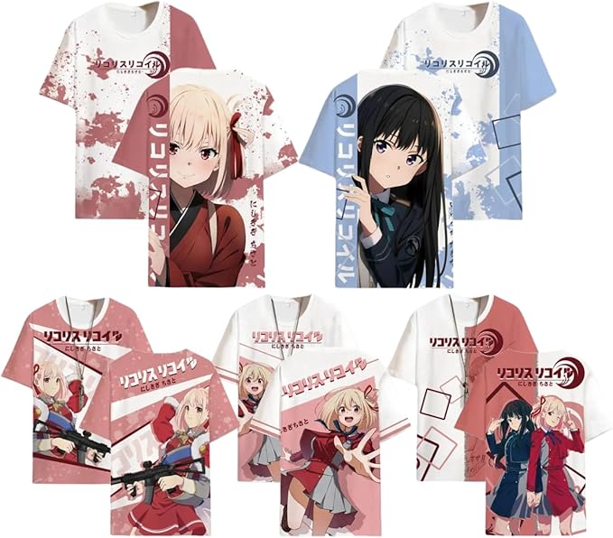 ♯♯リコリス・リコイル♯♯　‎錦木千束　&　‎井ノ上たきな　Tシャツ　Lサイズ Amazon | リコリスリコイル Tシャツ 半袖 錦木千束 井ノ上たきな